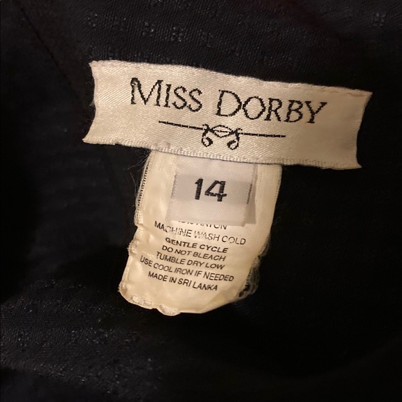 Miss Dorby Vintage 80s navy blue shift dress/jacket suit set shoulder pads - Picture 7 of 8